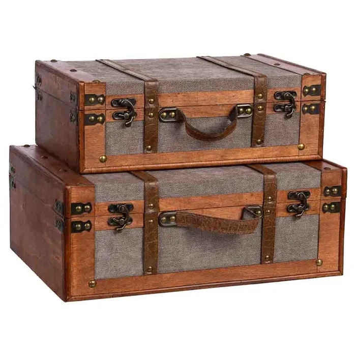 Maleta de madera marrón 45x31x17/40