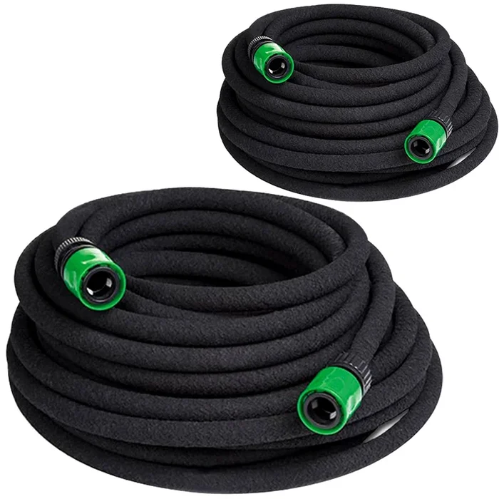 Manguera de riego set de 2 gris/negro 1/2″ 15m