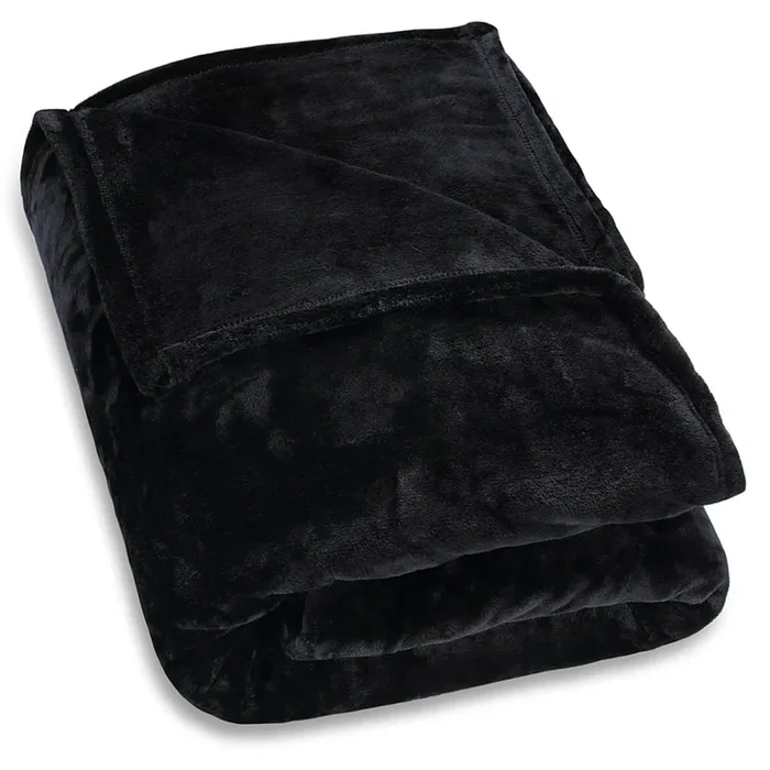 Manta para sofás Microfibra negro 200x150cm