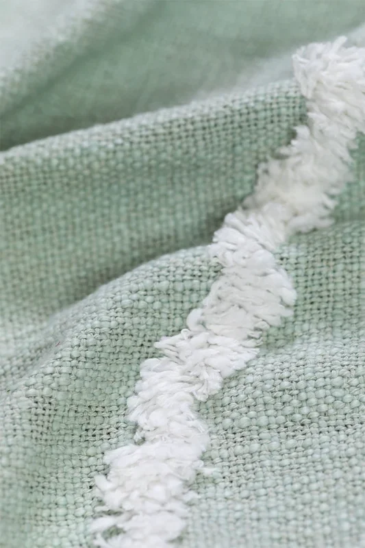 Manta Plaid en Algodón Atug Celadón – SKLUM