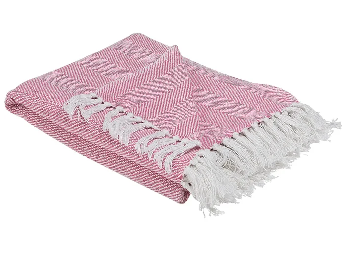 Manta TANGIER Algodón 130 x 160 cm Rosa