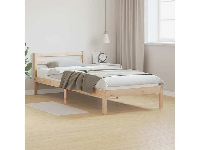Marco de Cama Marrón 220 x 80 cm Madera maciza de pino