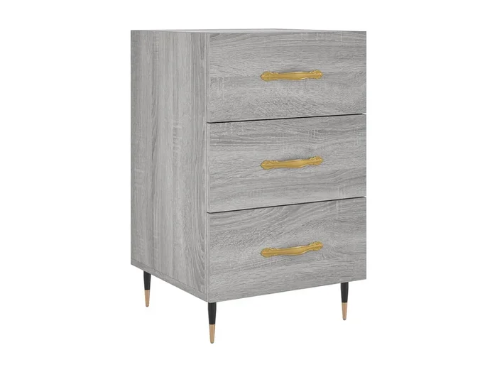Maria Elise Mesita de noche madera de ingeniería gris Sonoma 40x40x66 cm