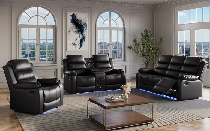 Marisol Black Reclining Living Room Set