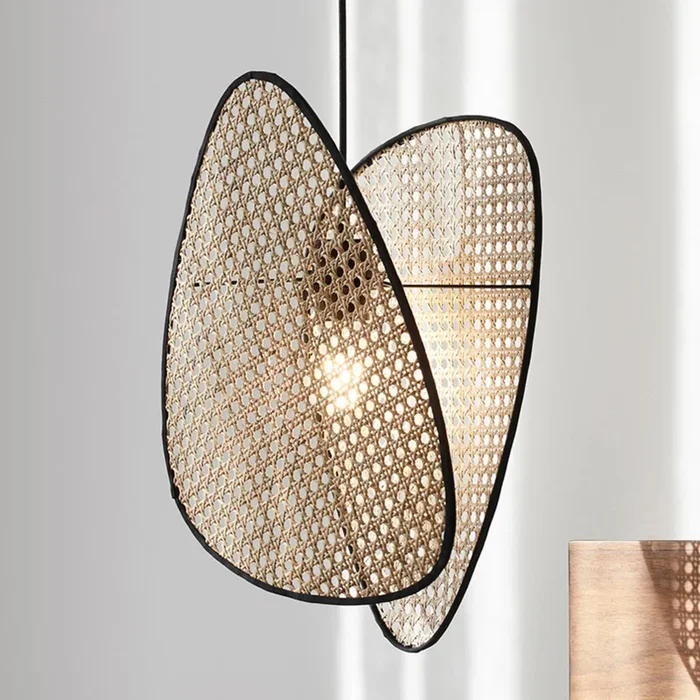 MARKET SET lámpara colgante Screen XS, 44,5 cm, natural, ratán