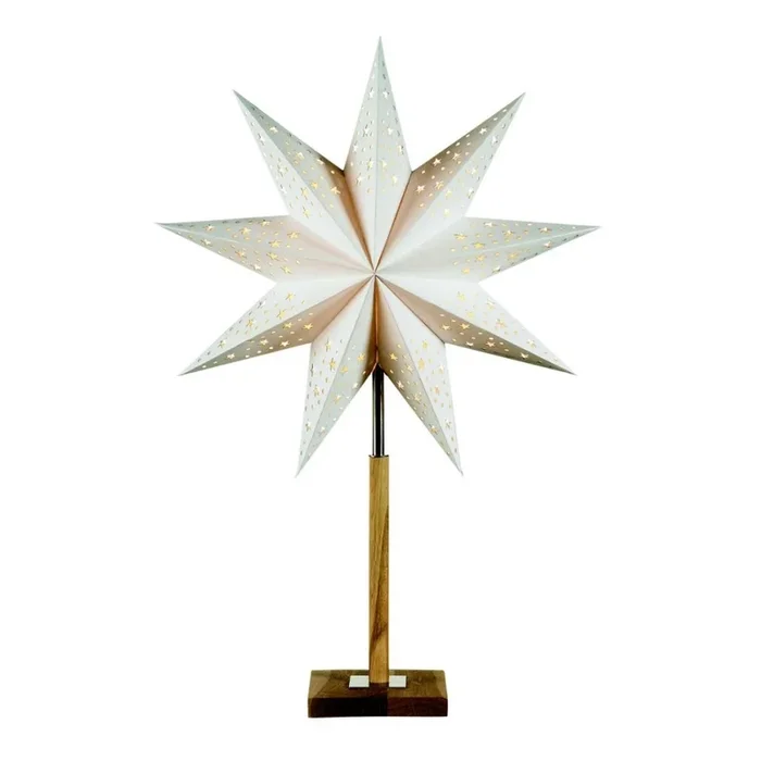 Markslöjd 700323 – Decoración navideña SOLVALLA 1xE14/25W/230V blanca 65 cm