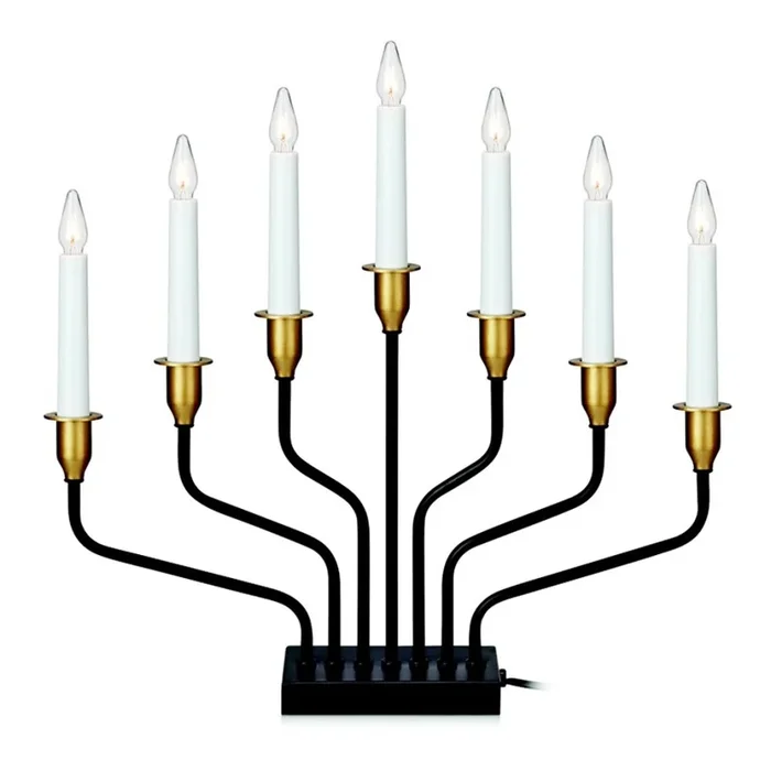 Markslöjd 703578 – Candelero navideño BROSA 7xE10/3W/230/34V negro