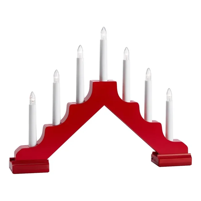Markslöjd 706050 – Candelabro navideño LED EVELIN 7xLED/0,06W/6xAA blanco