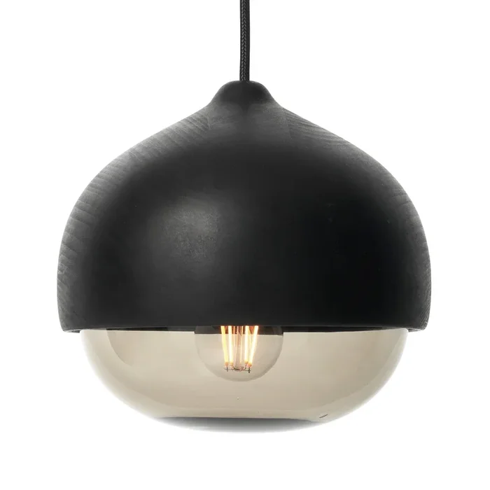 Mater Terho M lámpara colgante negro/humo Ø 24cm