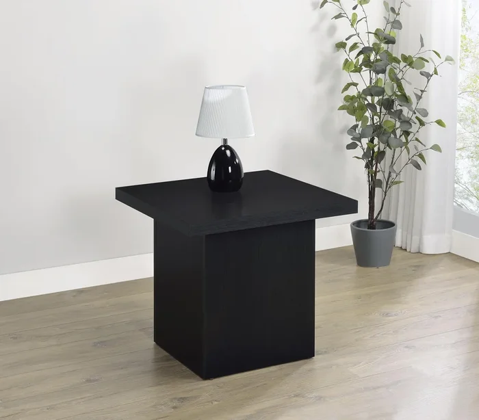 Max Black Square Laminate End Side Table