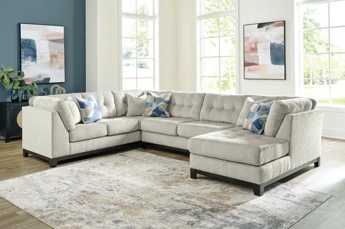 Maxon Place Stone 3-Piece Sectional with RAF Chaise