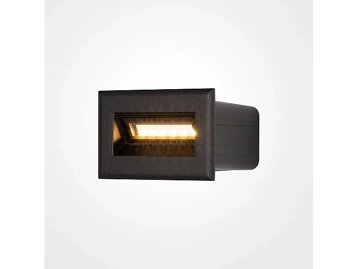 Maytoni Bosca Aplique Exterior Empotrable Negro, 8.4cm, 3000K IP65