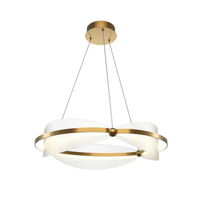 Maytoni Lámpara colgante LED Breeze, Ø 60 cm, latón/claro, acrílico