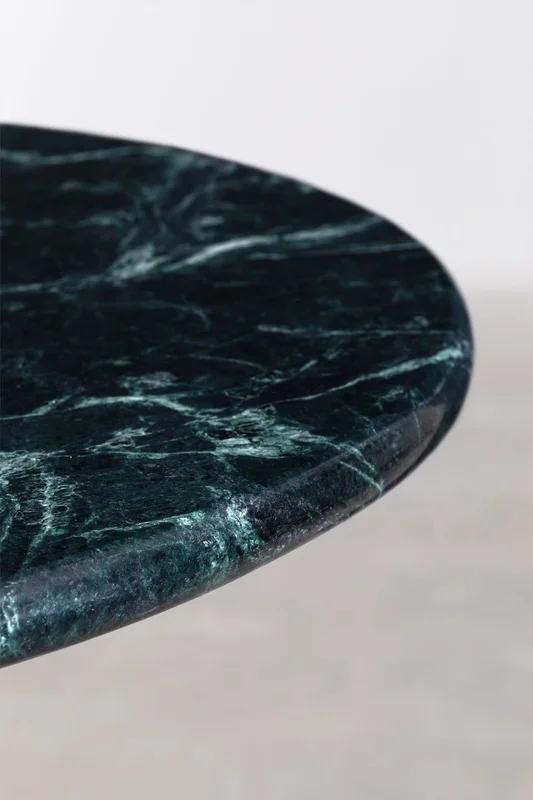 Mesa Alta de Bar Redonda en Mármol (Ø60 cm) Cosmopolitan Verde Oro champagne – SKLUM