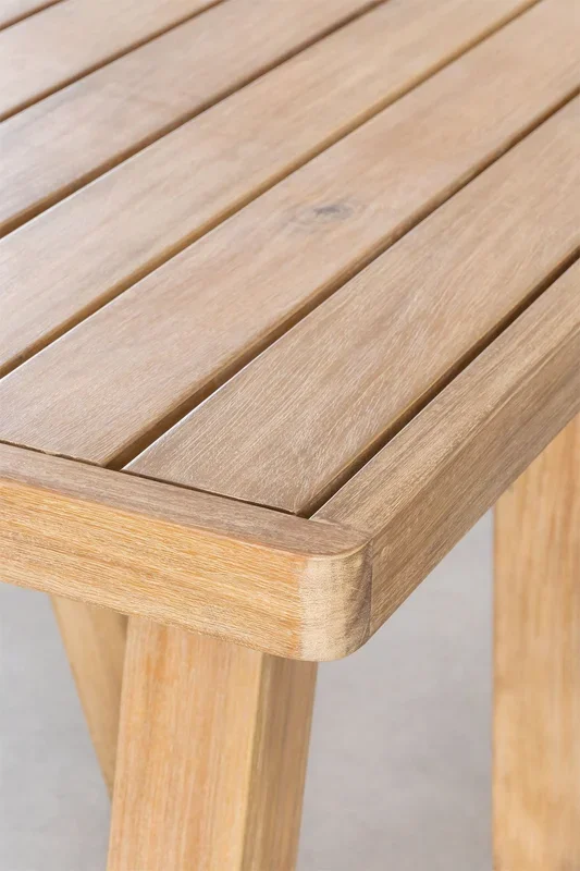 Mesa alta rectangular en madera de acacia (160×90 cm) Dubai Marrón Acacia – SKLUM