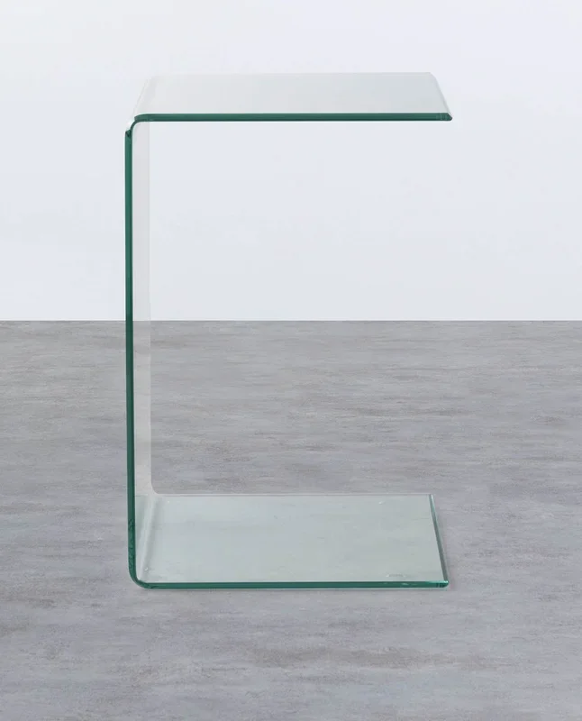Mesa Auxiliar Cuadrada de Cristal Templado (40×40 cm) Elem Templado – The Masie