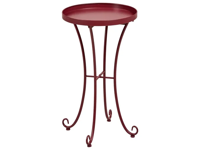 Mesa auxiliar de jardín CAVINIA 40 cm 40 cm Metal Borgoña