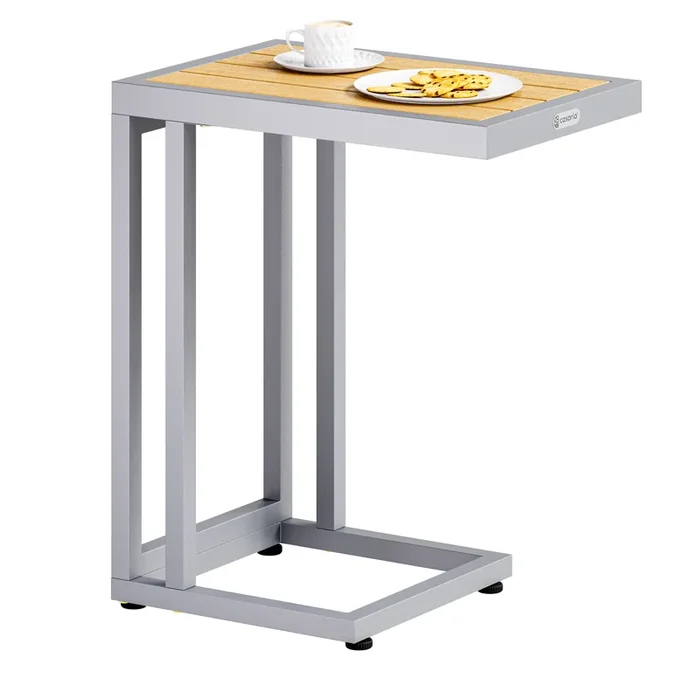 Mesa auxiliar natural WPC 65,5x50x40cm