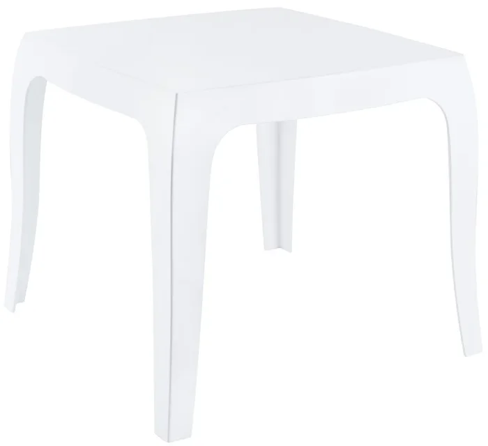 Mesa auxiliar Queen Plástico Blanco brillante 51X51X43 cm