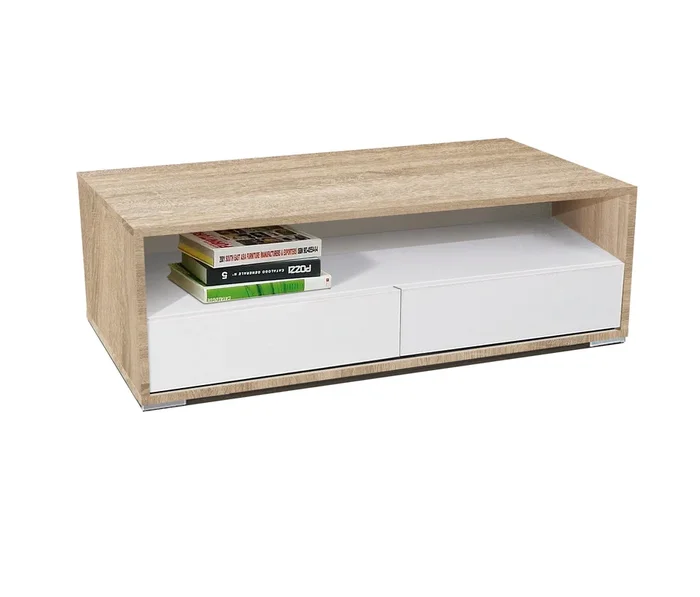 Mesa Centro – 2 Cajones – Venprodin – 41x103x51cm – Cambrian-blanco