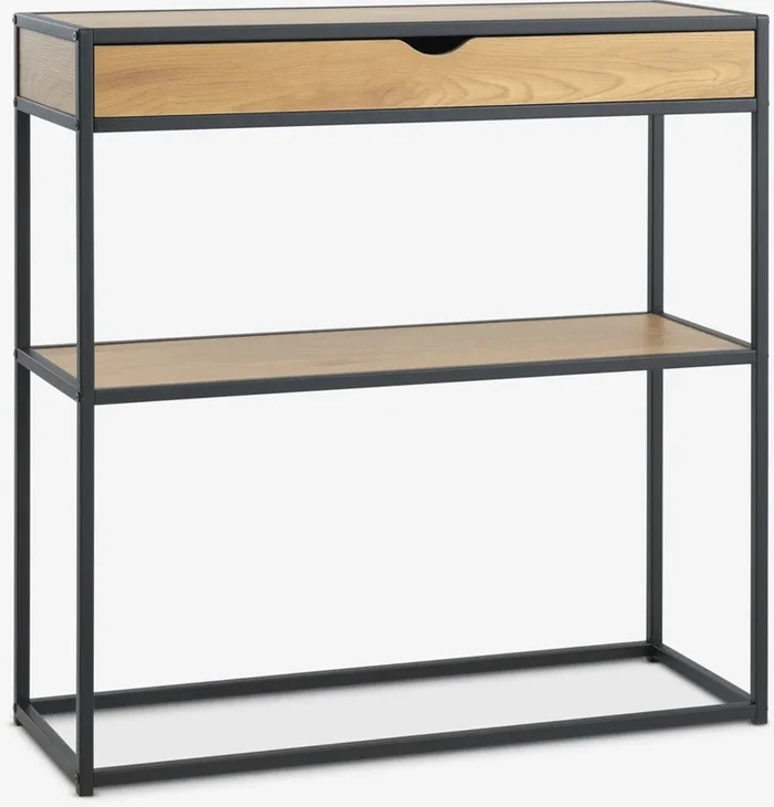 Mesa consola TRAPPEDAL 30×80 color roble cálido/negro