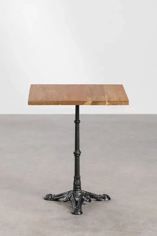 Mesa de Bar Cuadrada en Madera de Acacia Azteca ↔︎ 60 cm NEGRO – SKLUM