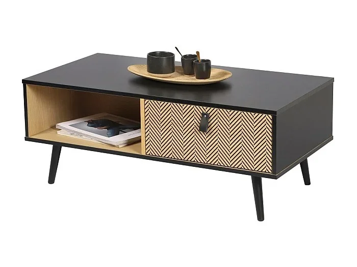 Mesa de centro con cajón de estilo moderno y diseño – Colección BRISTOL 100x50x40 cm