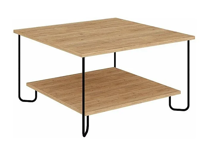 Mesa de centro cuadrada con patas de metal L80 cm – TONKA
