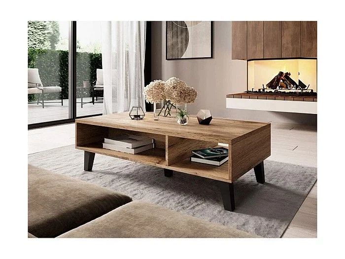 Mesa de centro de diseño en roble wotan decoración Stik