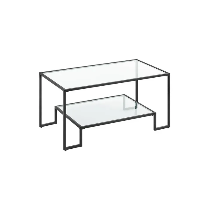 Mesa de Centro de Vidrio Negro Simple-VASAGLE