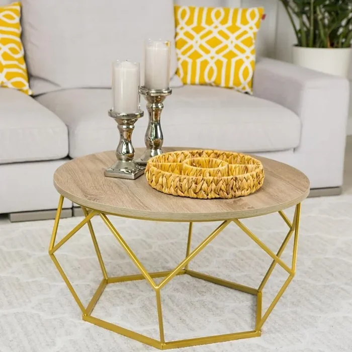 Mesa de centro DIAMOND 40×70 cm dorado/marrón