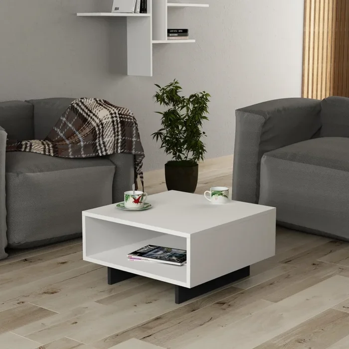 Mesa de centro HOLA 32×60 cm blanco/negro