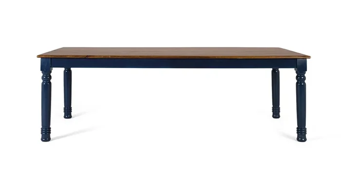 Mesa de comedor con tapa rectangular en madera de mango