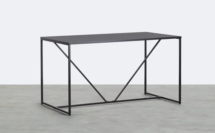 Mesa de Comedor de Acero Laminado (78×140 cm) Ibiza Negro Obsidian – The Masie