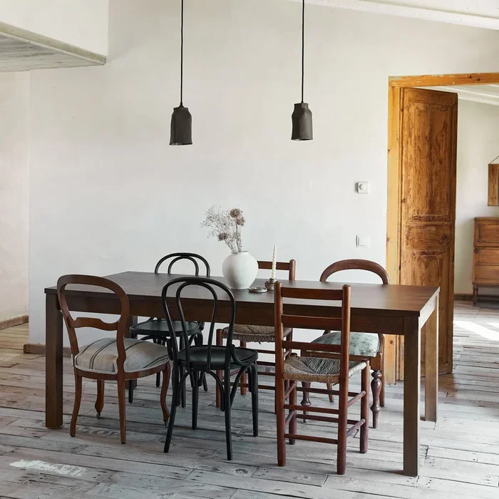 Mesa de comedor extensible Noley Blanco envejecido 120 x 90 – Hannun