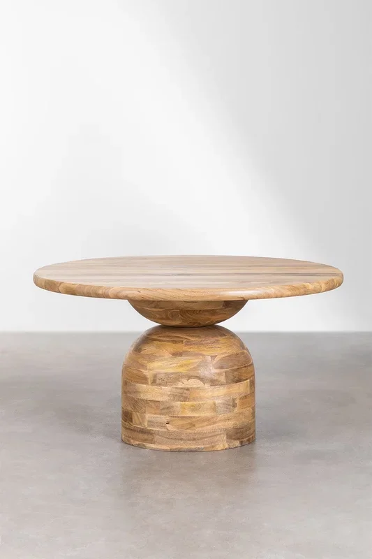 Mesa de Comedor Redonda en Madera de Mango (Ø140 cm) Macbet Madera Mango – SKLUM
