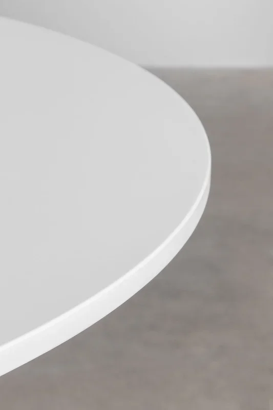 Mesa de Comedor Redonda en MDF y Metal Yvetta Ø60 cm Blanco BLANCO – SKLUM