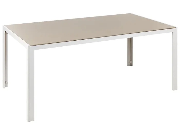 Mesa de jardín CATANIA 160 cm 91 cm Vidrio Beige