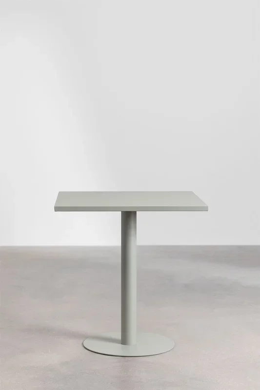 Mesa de Jardín Cuadrada en Metal (70×70 cm) Mizzi Verde Caqui – SKLUM