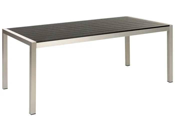 Mesa de jardín VERNIO 180 cm 90 cm Metal Negro/Plateado