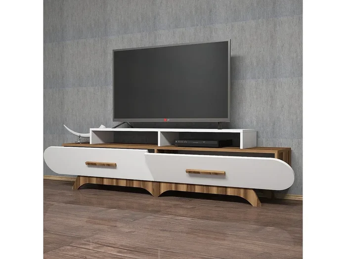 Mesa de tv Kailua 1485, Nogal Blanco, 205x50x37cm