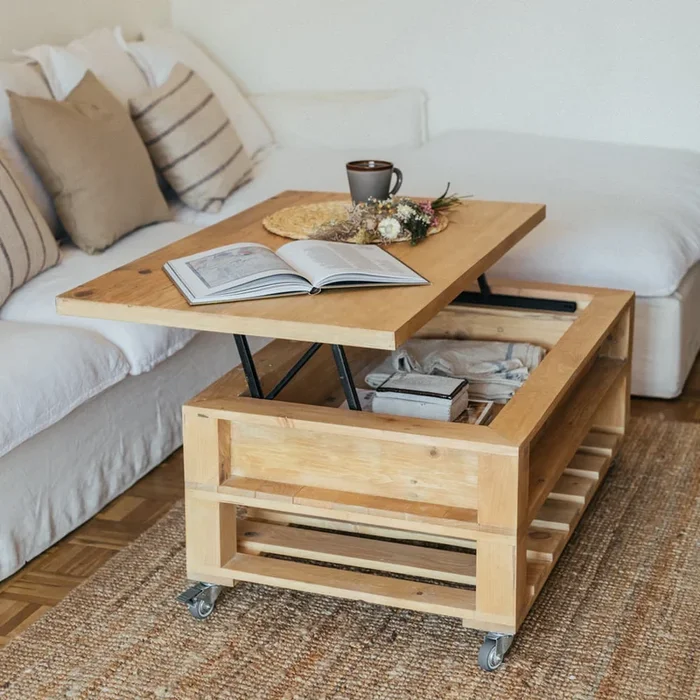 Mesa elevable Meike Olivo Con revistero – Hannun