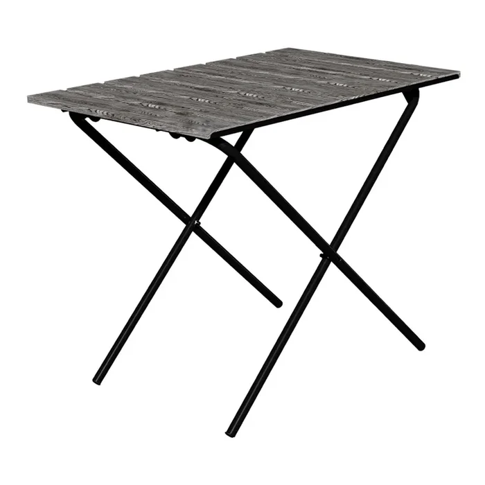 Mesa plegable camping Cavallino pino/metal 60x40x57cm – Gris [en.casa]