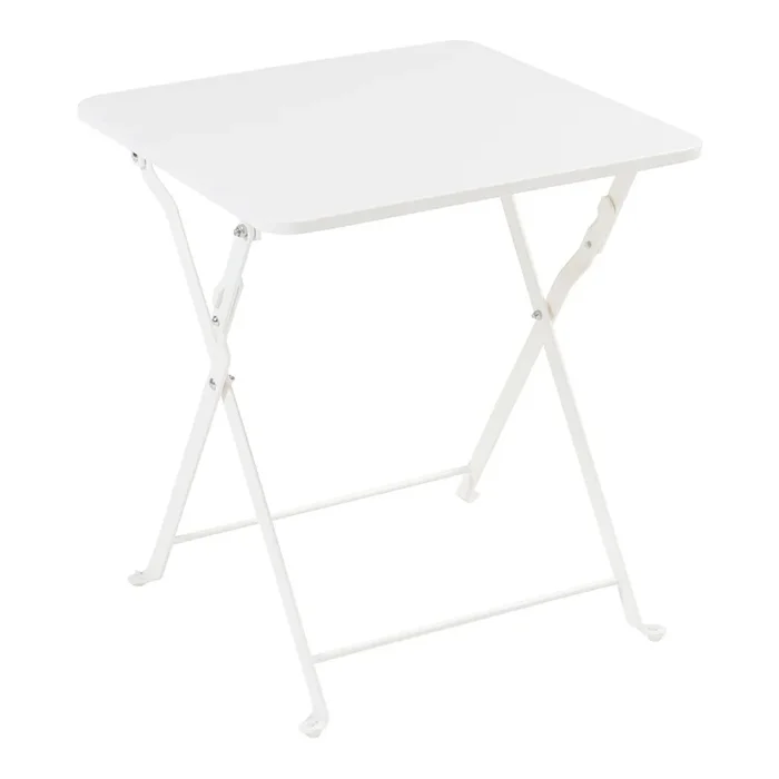 Mesa plegable Vegårshei acero 45x40x40 cm – Blanco [en.casa]