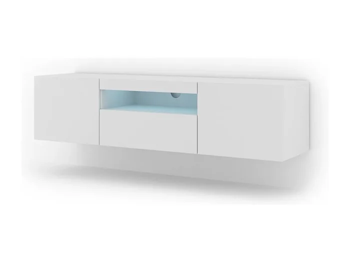 Mesa TV AURA LED 150x37x42 Blanco