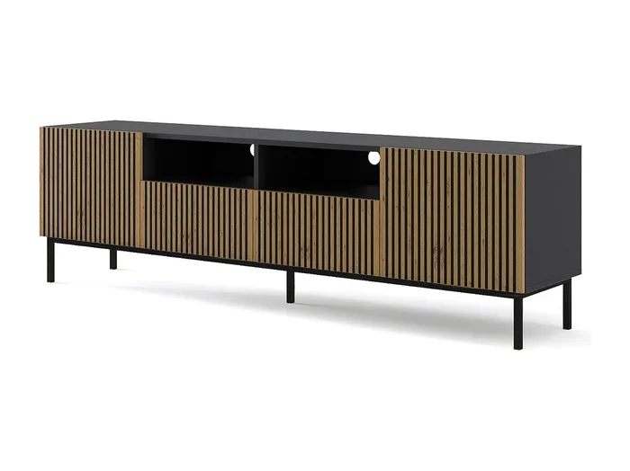 Mesa TV RavennaF 200x42x58 Crema & Negro