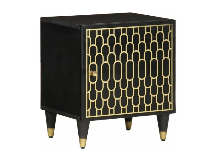 Mesilla de noche 40x33x46 cm Madera maciza de mango