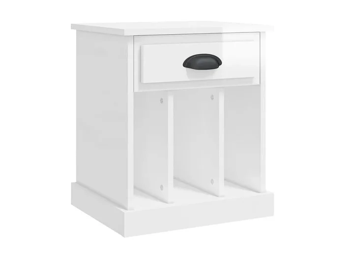 Mesita de noche blanca brillo 43x36x50 cm