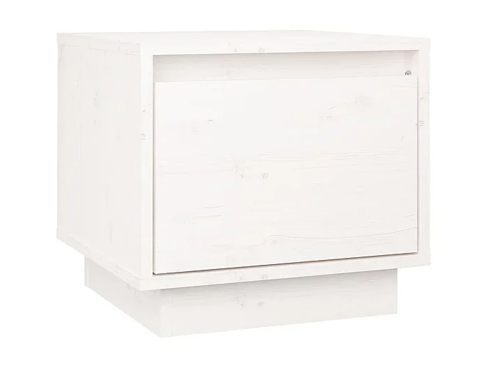 Mesita de noche Blanco 35x34x32 cm Madera maciza de pino