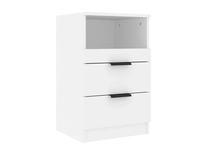 Mesita de noche Blanco Madera contrachapada